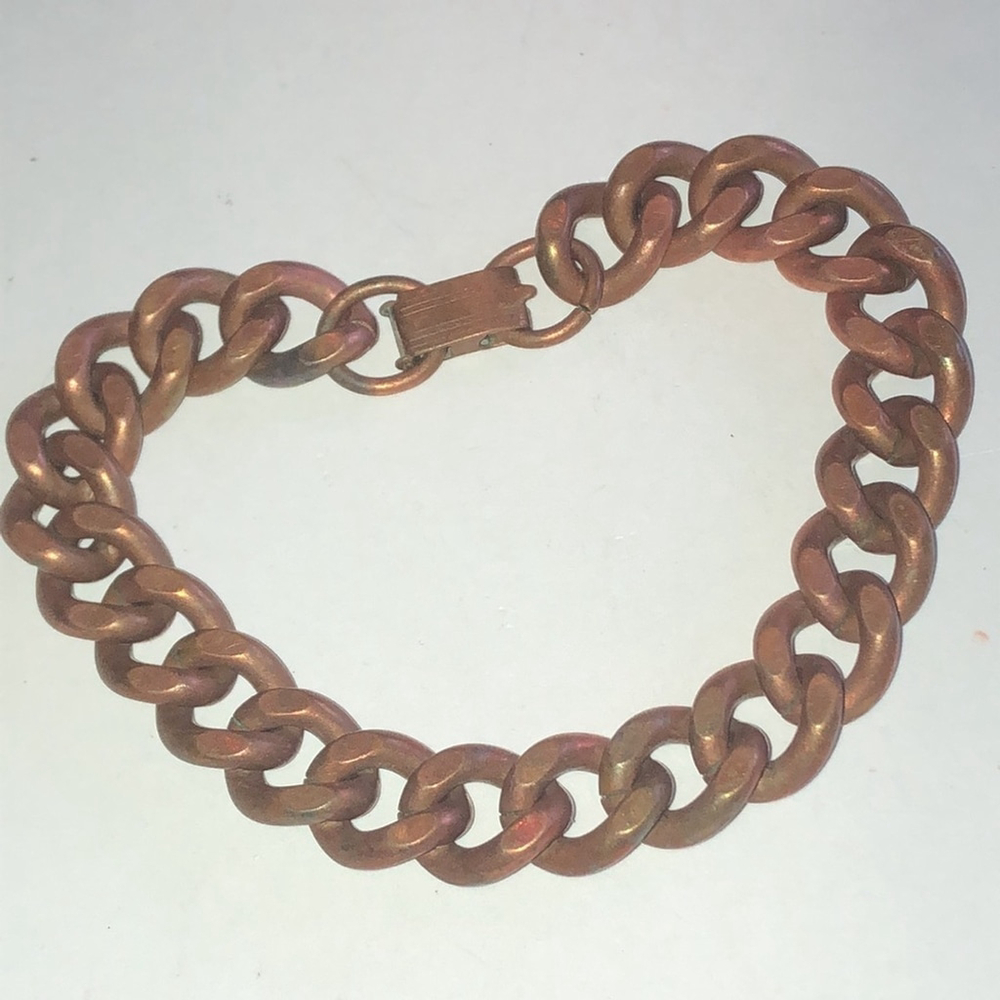 Solid Copper Vintage Copper Boho Chain Bracelet - image 1